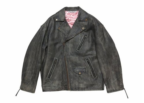 Acne Studios Distressed Leather Jacket - Black - FN-MN-LEAT000255