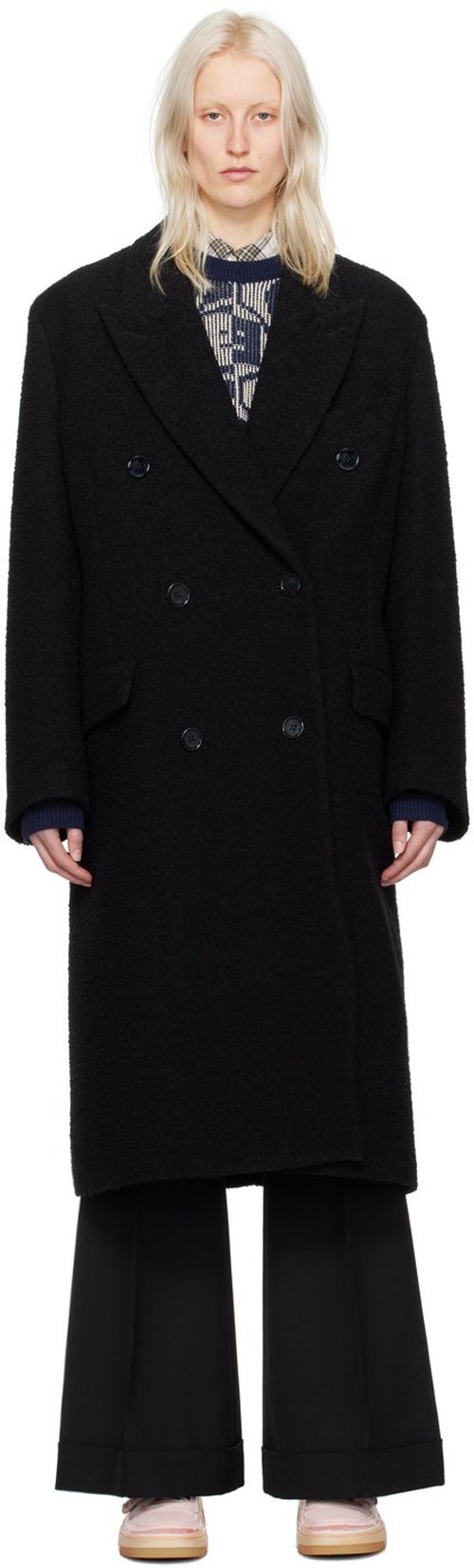 Acne Studios Double-Breasted Coat - Black - A90542-900
