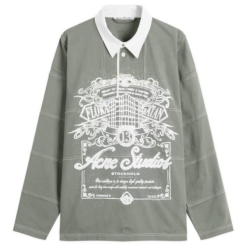 Acne Studios Erber U Venice Logo Rugby Shirt - Vintage Green - CL0396-DSQ