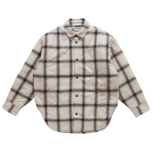 Acne Studios Flannel Button-Up Shirt - B90845 BEIG