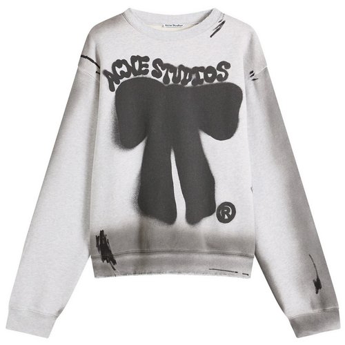 Acne Studios Franziska Marker Bow Sweatshirt - Pale Grey Melange - CI0223-92H