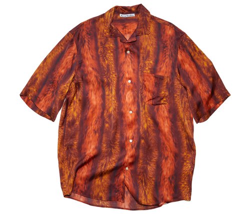 Acne Studios Fur Print ButtonUp Shirt - Red - FN-MN-SHIR000561