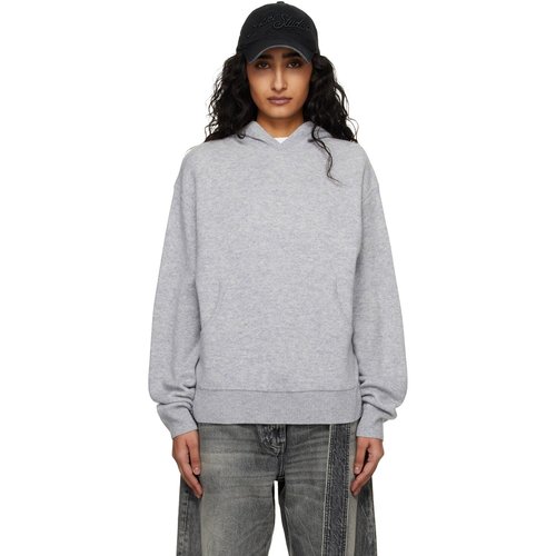 Acne Studios Gray Cashmere Hoodie - BIS Cold Grey Melang - B60353-