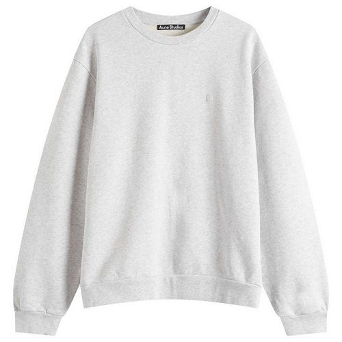 Acne Studios Gray Crew Neck Fleece Sweatshirt - Pale Grey Melang - CI0186-92H