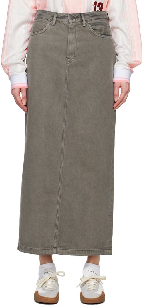 Acne Studios Gray Faded Denim Maxi Skirt - AA2 Anthracite Grey - AF0429-