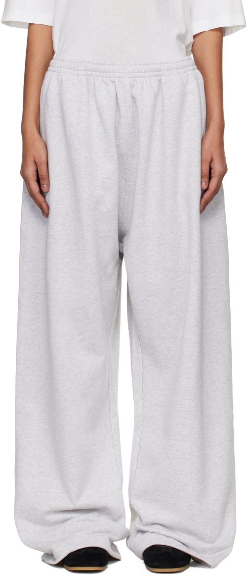 Acne Studios Gray Fleece Logo Sweatpants - Pale Grey Melang - BK0750-92H