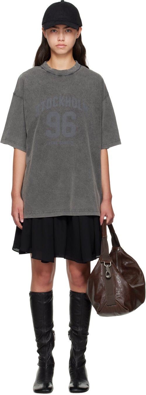 Acne Studios Gray & T-shirt Minidress - BB9 Anthracite/Black - A20836-