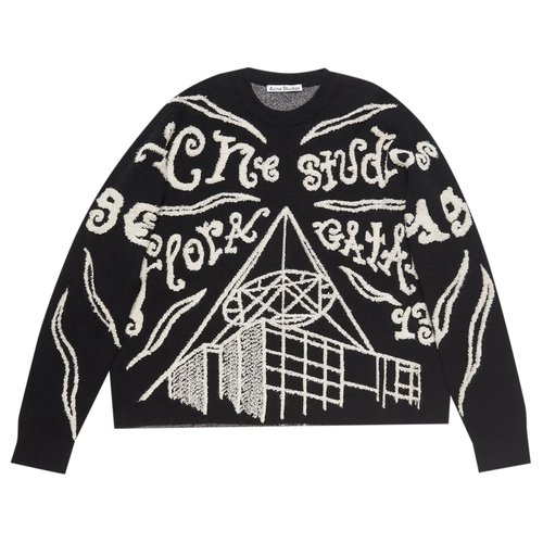 Acne Studios Jacquard Logo Jumper - B60297 BLAC