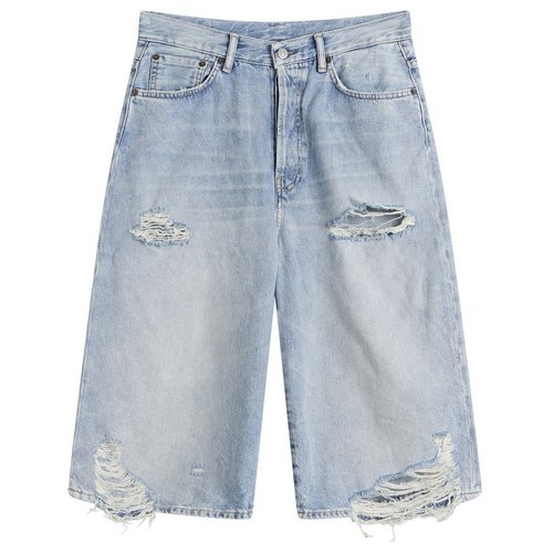Acne Studios Judda Ripped Denim Shorts - Light Blue - CE0086-228