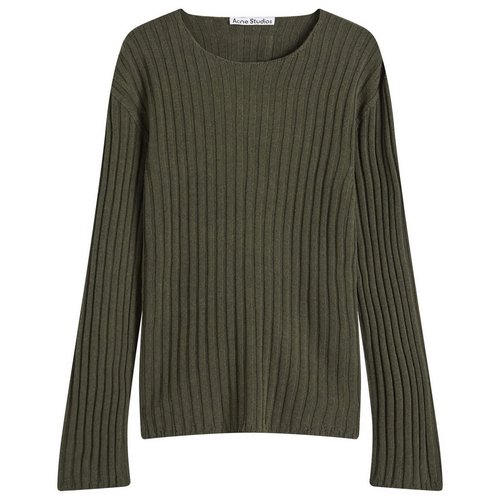 Acne Studios Kartic Cotton Core Ribbed Jumper - Vintage Green - C60098-DSQ