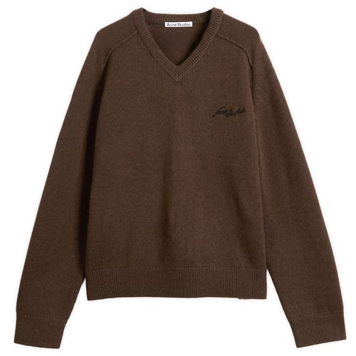 Acne Studios Kaybe Richard Yak V Neck Jumper - Dark Brown - B60384-ADM