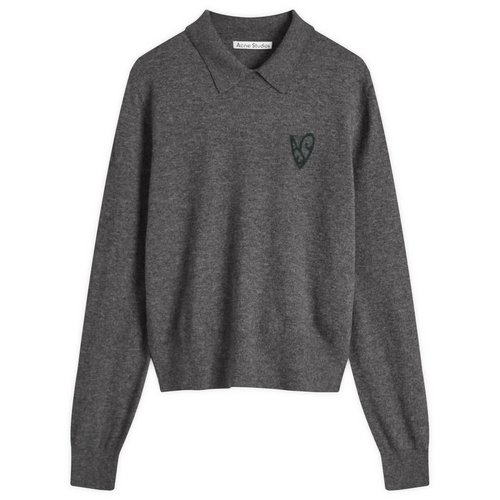 Acne Studios Klastron Heart Richard Yak Jumper - Dark Grey Melange - B60380-W30