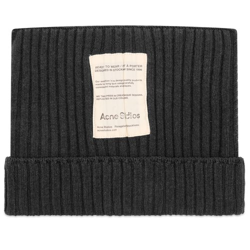 Acne Studios Koton Cotton Beanie - Dark Grey Melange - C40396-AFK