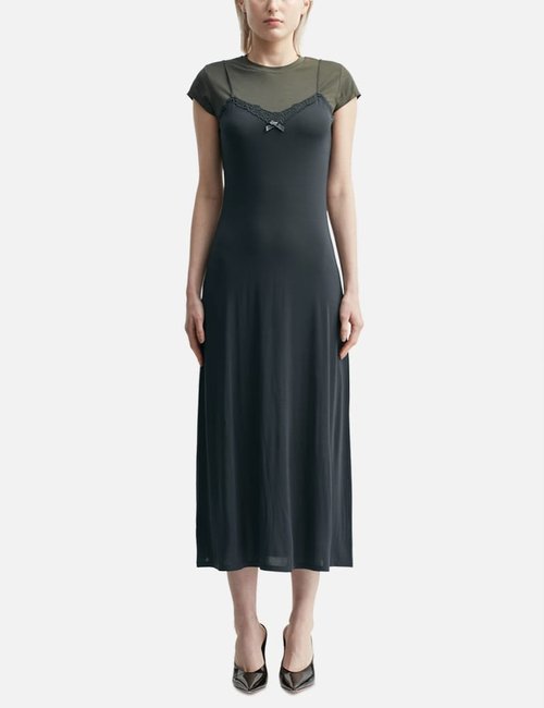 Acne Studios Layered Jersey Dress - Gray/Anthracite
