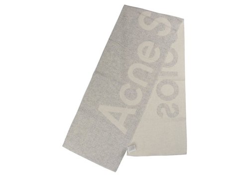 Acne Studios Logo Jacquard Scarf - White/Light Grey - FN-UX-SCAR000155-DLZ