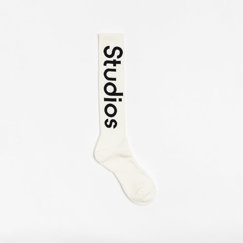 Acne Studios Logo-Jacquard Socks - Off White - C80085
