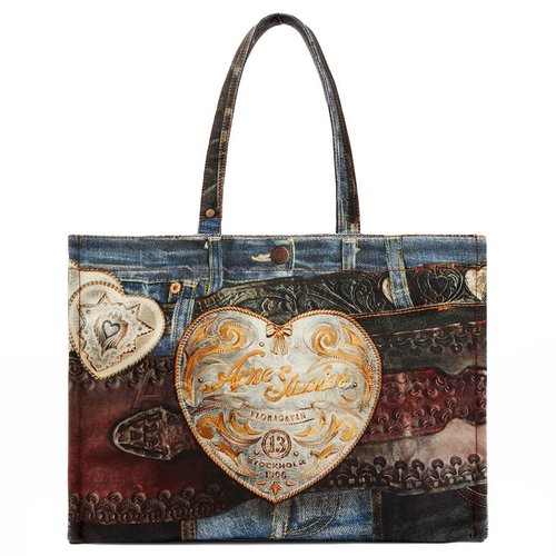 Acne Studios Logo Shoulder Trompe-l'oeil Tote Bag - Blue/Black - C10244-AIL