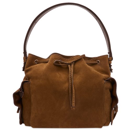 Acne Studios Multipocket Bucket Bag in Suede - Cognac Brown - A10468-295