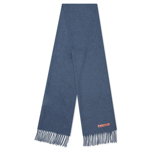Acne Studios Narrow Wool Fringe Scarf - Ocean Blue Melange - CA0210-CYS