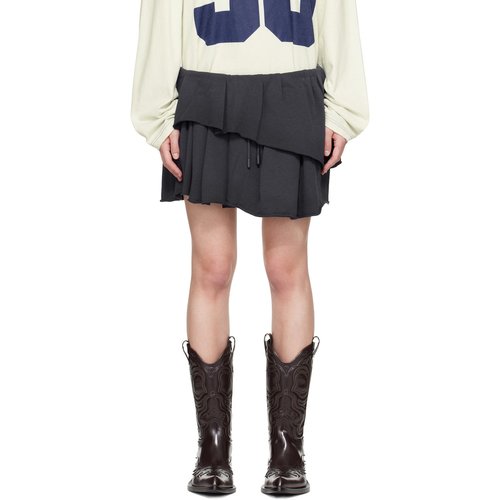 Acne Studios Navy Fleece Mini Skirt - DC2 Faded Blue - AF0586-