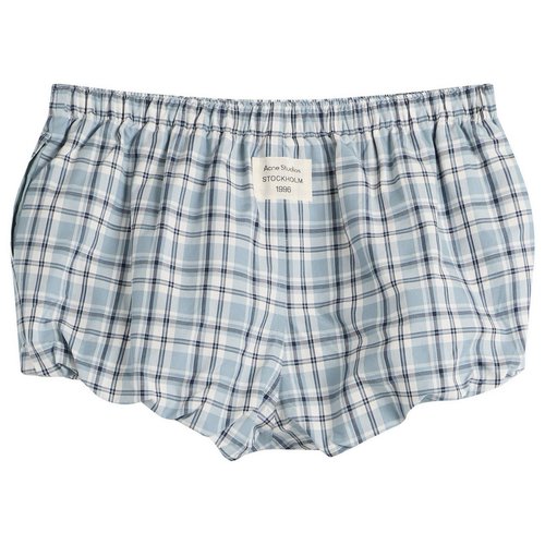 Acne Studios Pebby Check Mini Shorts - Blue/White - AE0095-AF2