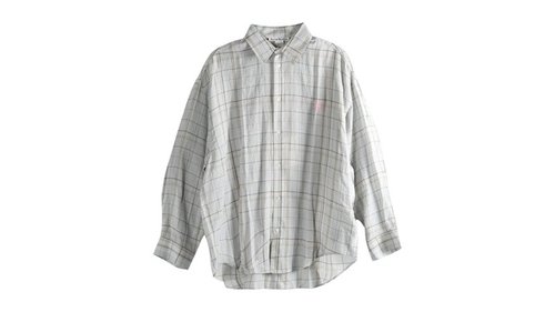 Acne Studios Plaid ButtonUp Long Sleeves Shirt - Ash Grey/Pink - FN-MN-SHIR000972 GREY
