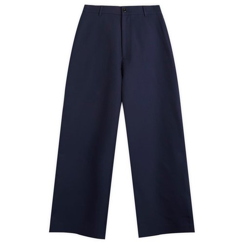 Acne Studios Plass Double Cotton Satin Trouser - Navy Blue - BK0688-885