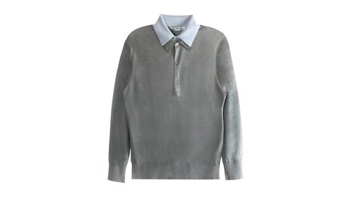 Acne Studios Polo Jacket - Blue/Light Grey Melange - FN-WN-KNIT000859-SKY-BLUE