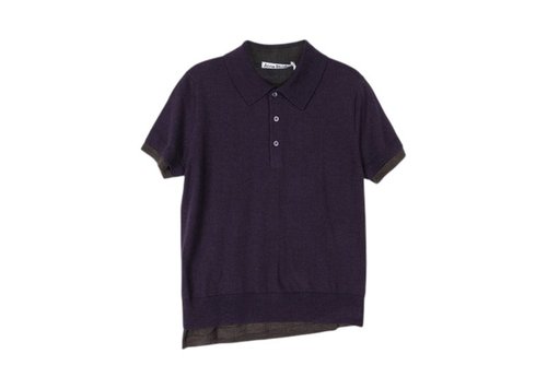 Acne Studios Polo Knit Shirt - Purple Brown - FN-WN-KNIT000967