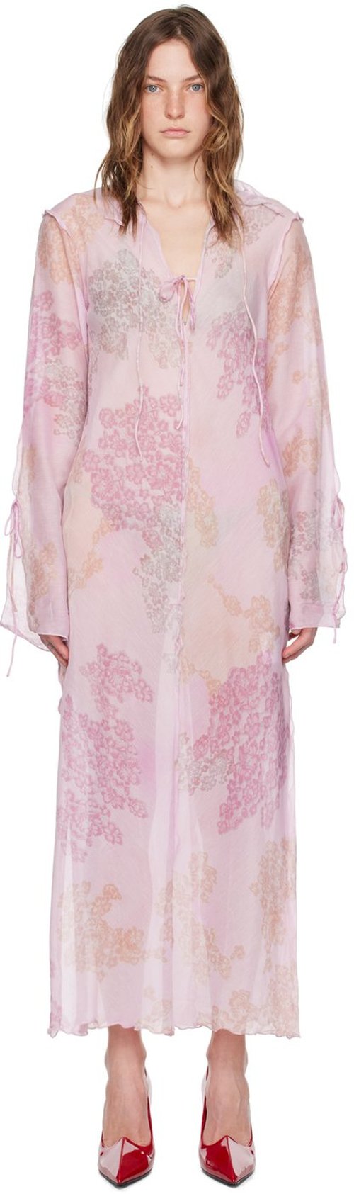 Acne Studios Printed Maxi Dress - Pink - A20697-415