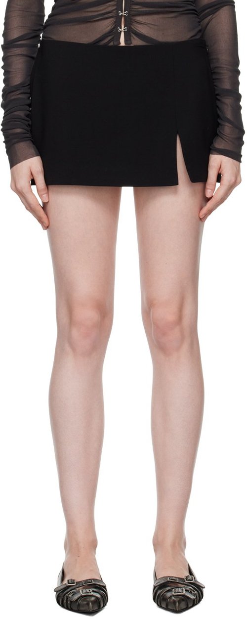 Acne Studios Satin-Lined Wool Miniskirt - Black - AF0500-900