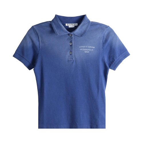 Acne Studios Short-Sleeve Polo T-Shirt - CL0196 NAVY