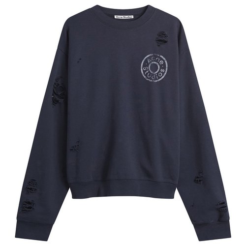 Acne Studios Small Button Sweatshirt - Dark Navy - CI0214-833