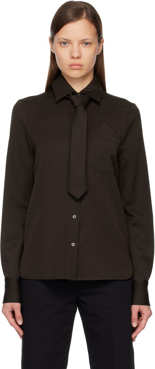 Acne Studios Tie Shirt - Brown - AC0746-700
