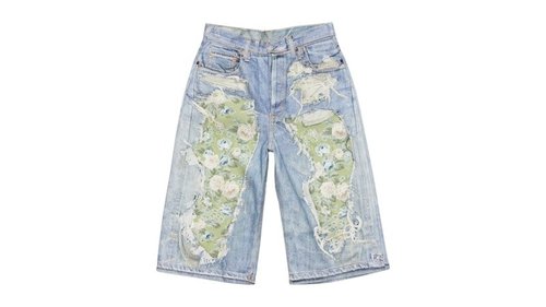 Acne Studios Trompe Loeil Denim Shorts - Blue/Green - FN-UX-SHOR000045 BLUE