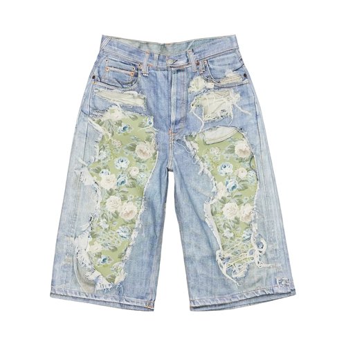 Acne Studios Trompe L'oeil Denim Shorts 'Blue/Green' - CE0077 BLUE