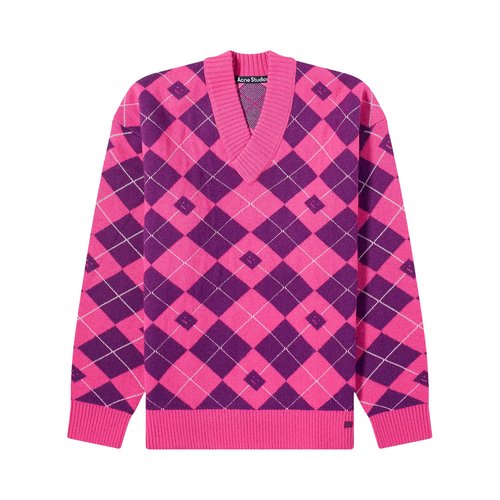 Acne Studios V Neck Printed Sweater - C60086 PINK