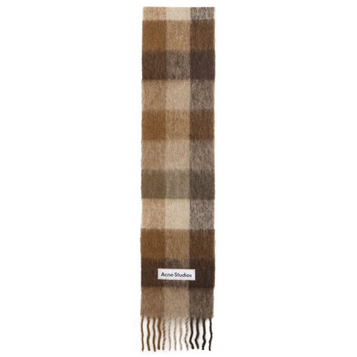 Acne Studios Vally Check Scarf - Dark Brown/White/Brown - CA0084-DTJ