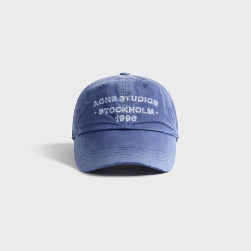 Acne Studios Washed Logo Cap - Navy - NC40455-BG3