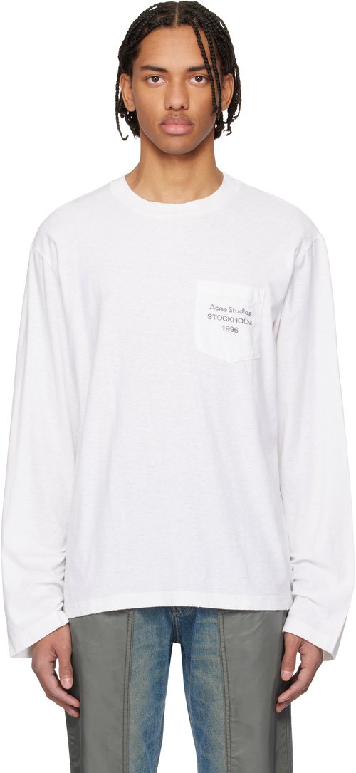 Acne Studios White Logo T-shirt - Optic White - CL0441-183