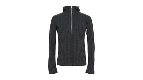 Acne Studios Zip Up Hooded Sweater - Charcoal - C60112-W30