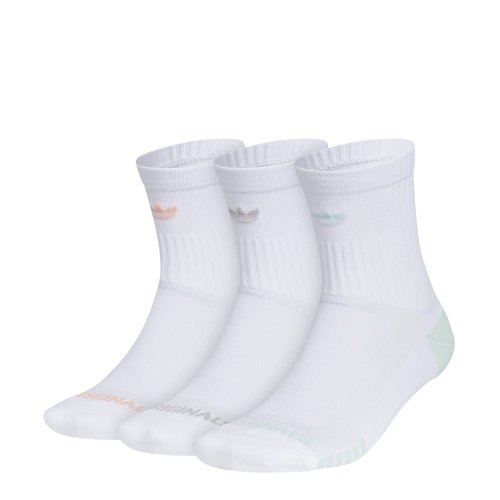 adidas 3 Pack Large Originals Tech High Quarter - White w/Glow Pink/Semi Flash Aqua Blue - JJ7524C