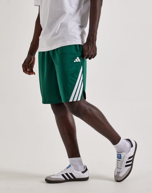 adidas 3-Stripes Basketball Shorts - Green - JN4738
