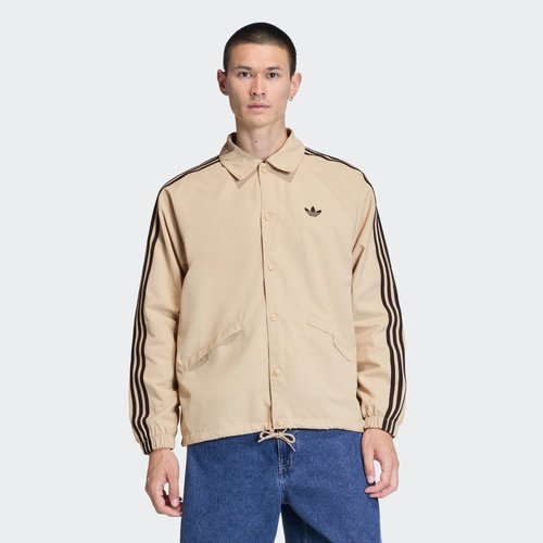 adidas 3-Stripes Coach Jacket - Stone Khaki - KE3597