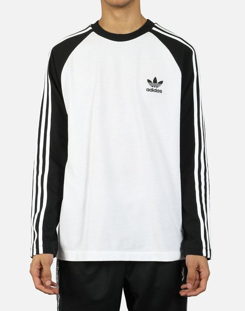 adidas 3-STRIPES LONG-SLEEVE SHIRT - Black/White - CW1228