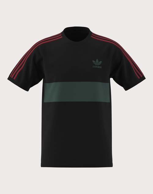 adidas 3Stripes Panel Tee Shirt Black/Collegiate Green - Black Collegiate Green - JP1272