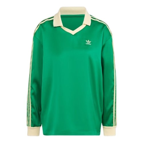adidas 3-Stripes Satin Long Sleeve T-Shirt Asia Sizing - Green - IR6102