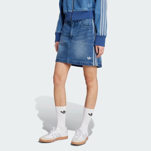 adidas Adicolor 3-Stripes Denim Mini Skirt - Indigo Denim - JW2649