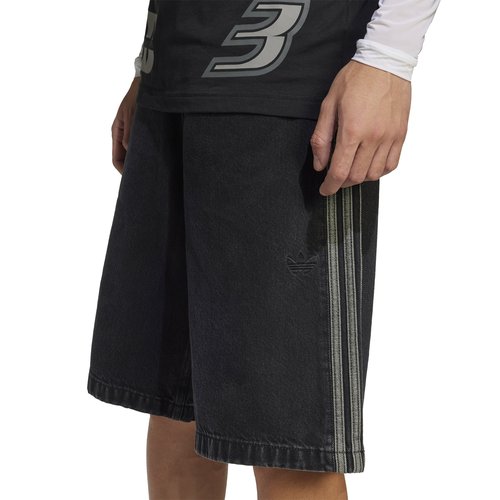 adidas Adicolor Denim Firebird Shorts - True Black Denim - JC6719