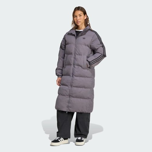 adidas Adicolor Long Synthetic Fill Puffer Coat - Grey Strata - JX2952